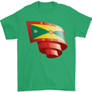 Curled Grenada Flag Grenadians Day Football Mens T-Shirt 100% Cotton Irish Green