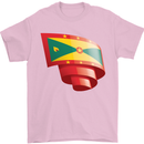 Curled Grenada Flag Grenadians Day Football Mens T-Shirt 100% Cotton Light Pink