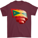 Curled Grenada Flag Grenadians Day Football Mens T-Shirt 100% Cotton Maroon