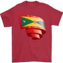 Curled Grenada Flag Grenadians Day Football Mens T-Shirt 100% Cotton Red