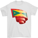 Curled Grenada Flag Grenadians Day Football Mens T-Shirt 100% Cotton White