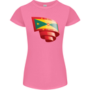 Curled Grenada Flag Grenadians Day Football Womens Petite Cut T-Shirt Azalea
