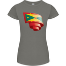Curled Grenada Flag Grenadians Day Football Womens Petite Cut T-Shirt Charcoal