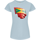 Curled Grenada Flag Grenadians Day Football Womens Petite Cut T-Shirt Light Blue