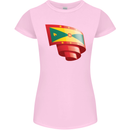 Curled Grenada Flag Grenadians Day Football Womens Petite Cut T-Shirt Light Pink
