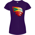 Curled Grenada Flag Grenadians Day Football Womens Petite Cut T-Shirt Purple