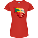 Curled Grenada Flag Grenadians Day Football Womens Petite Cut T-Shirt Red