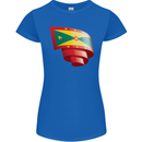 Curled Grenada Flag Grenadians Day Football Womens Petite Cut T-Shirt Royal Blue