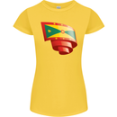 Curled Grenada Flag Grenadians Day Football Womens Petite Cut T-Shirt Yellow
