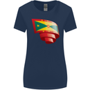 Curled Grenada Flag Grenadians Day Football Womens Wider Cut T-Shirt Navy Blue