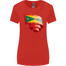 Curled Grenada Flag Grenadians Day Football Womens Wider Cut T-Shirt Red