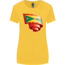 Curled Grenada Flag Grenadians Day Football Womens Wider Cut T-Shirt Yellow