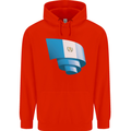 Curled Guatemala Flag Guatemalan Day Football Childrens Kids Hoodie Bright Red