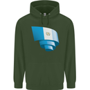 Curled Guatemala Flag Guatemalan Day Football Childrens Kids Hoodie Forest Green