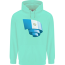 Curled Guatemala Flag Guatemalan Day Football Childrens Kids Hoodie Peppermint