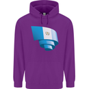 Curled Guatemala Flag Guatemalan Day Football Childrens Kids Hoodie Purple