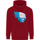 Curled Guatemala Flag Guatemalan Day Football Childrens Kids Hoodie Red