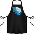 Curled Guatemala Flag Guatemalan Day Football Cotton Apron 100% Organic Black