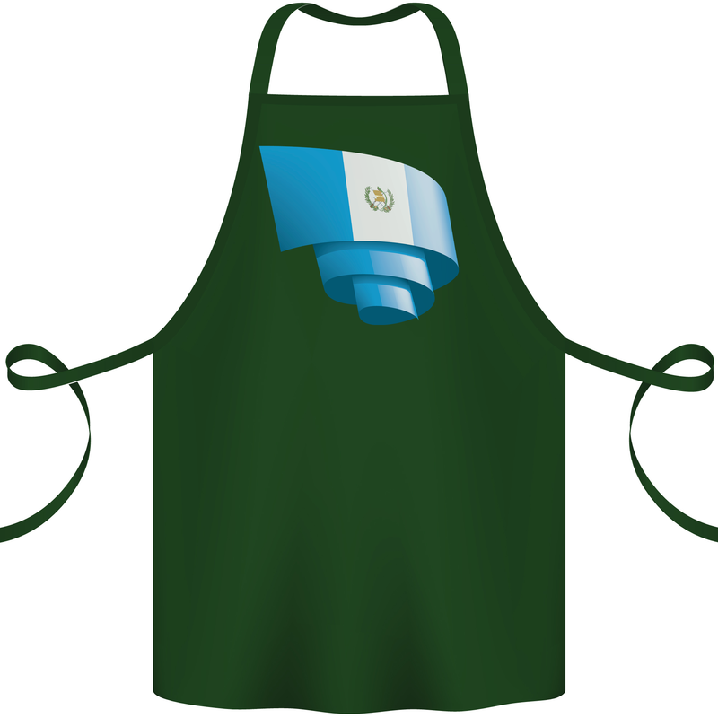 Curled Guatemala Flag Guatemalan Day Football Cotton Apron 100% Organic Forest Green