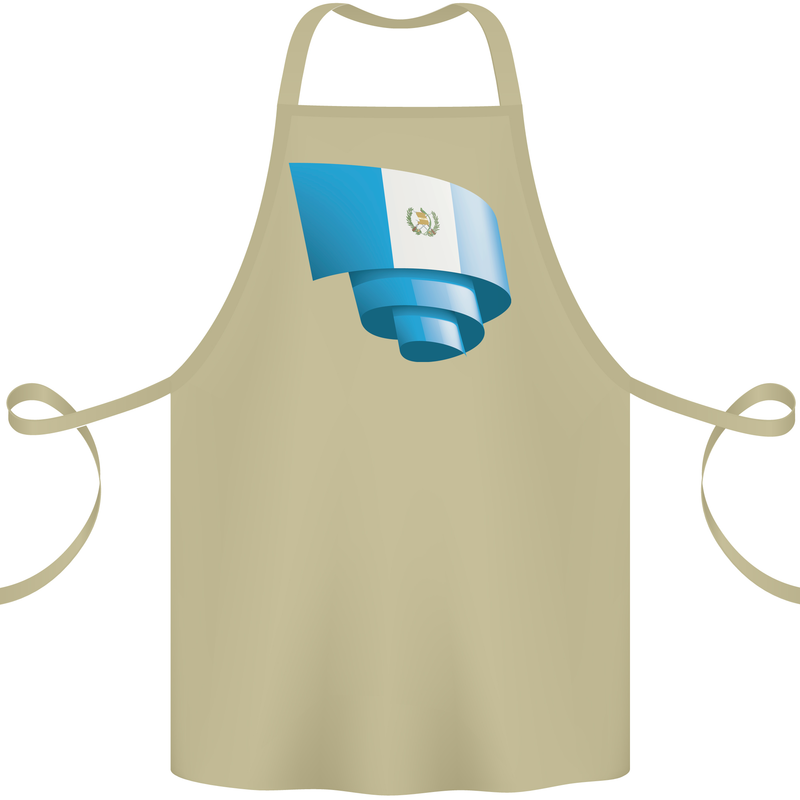 Curled Guatemala Flag Guatemalan Day Football Cotton Apron 100% Organic Khaki