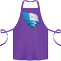Curled Guatemala Flag Guatemalan Day Football Cotton Apron 100% Organic Purple