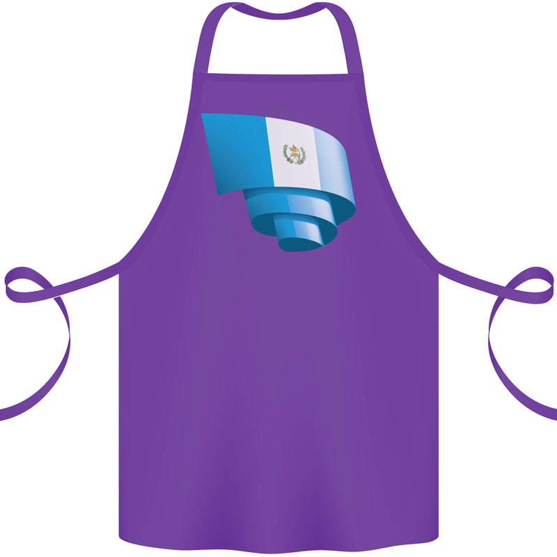 Curled Guatemala Flag Guatemalan Day Football Cotton Apron 100% Organic Purple