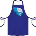 Curled Guatemala Flag Guatemalan Day Football Cotton Apron 100% Organic Royal Blue