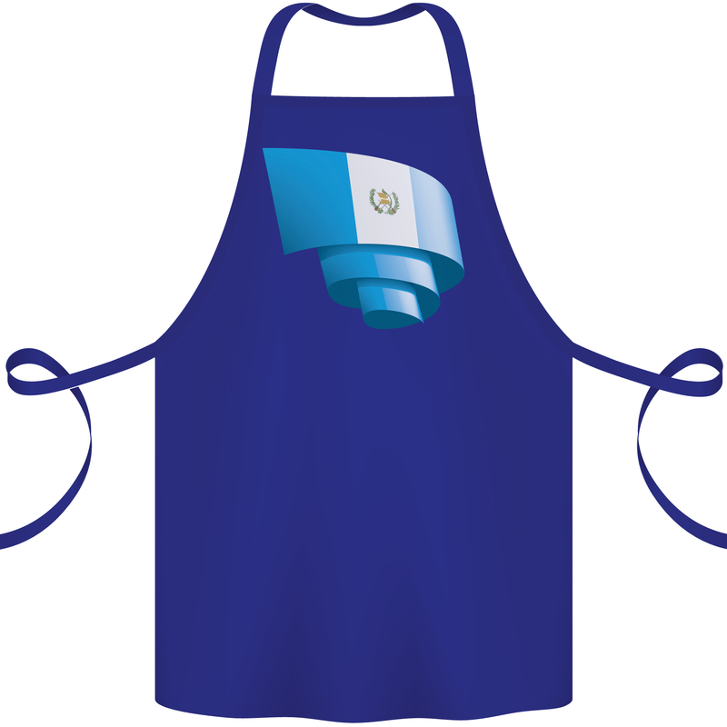 Curled Guatemala Flag Guatemalan Day Football Cotton Apron 100% Organic Royal Blue