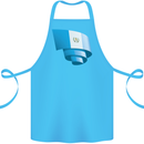 Curled Guatemala Flag Guatemalan Day Football Cotton Apron 100% Organic Turquoise
