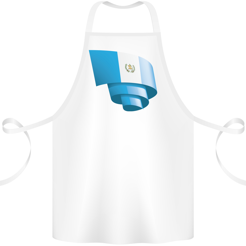 Curled Guatemala Flag Guatemalan Day Football Cotton Apron 100% Organic White