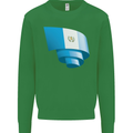 Curled Guatemala Flag Guatemalan Day Football Kids Sweatshirt Jumper Irish Green