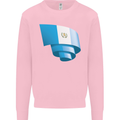 Curled Guatemala Flag Guatemalan Day Football Kids Sweatshirt Jumper Light Pink