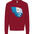 Curled Guatemala Flag Guatemalan Day Football Kids Sweatshirt Jumper Red