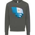 Curled Guatemala Flag Guatemalan Day Football Kids Sweatshirt Jumper Storm Grey