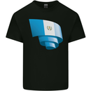Curled Guatemala Flag Guatemalan Day Football Kids T-Shirt Childrens Black