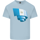 Curled Guatemala Flag Guatemalan Day Football Kids T-Shirt Childrens Light Blue