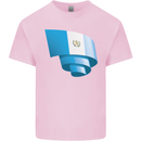 Curled Guatemala Flag Guatemalan Day Football Kids T-Shirt Childrens Light Pink