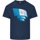 Curled Guatemala Flag Guatemalan Day Football Kids T-Shirt Childrens Navy Blue