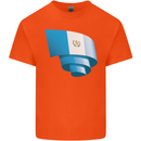 Curled Guatemala Flag Guatemalan Day Football Kids T-Shirt Childrens Orange
