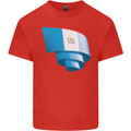 Curled Guatemala Flag Guatemalan Day Football Kids T-Shirt Childrens Red