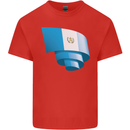 Curled Guatemala Flag Guatemalan Day Football Kids T-Shirt Childrens Red