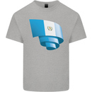 Curled Guatemala Flag Guatemalan Day Football Kids T-Shirt Childrens Sports Grey