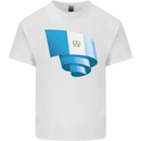 Curled Guatemala Flag Guatemalan Day Football Kids T-Shirt Childrens White