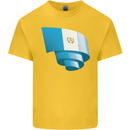 Curled Guatemala Flag Guatemalan Day Football Kids T-Shirt Childrens Yellow
