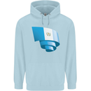 Curled Guatemala Flag Guatemalan Day Football Mens 80% Cotton Hoodie Light Blue