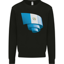 Curled Guatemala Flag Guatemalan Day Football Mens Sweatshirt Jumper Black