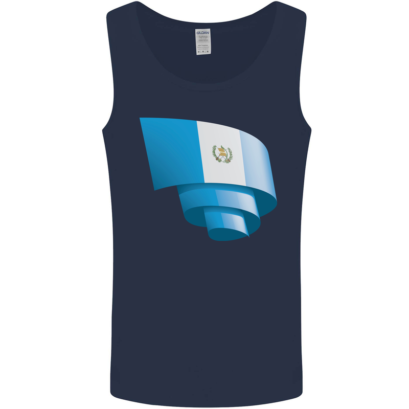 Curled Guatemala Flag Guatemalan Day Football Mens Vest Tank Top Navy Blue