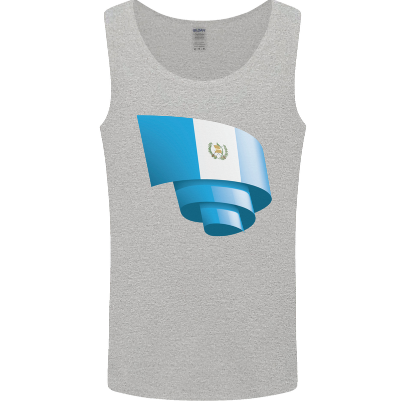 Curled Guatemala Flag Guatemalan Day Football Mens Vest Tank Top Sports Grey