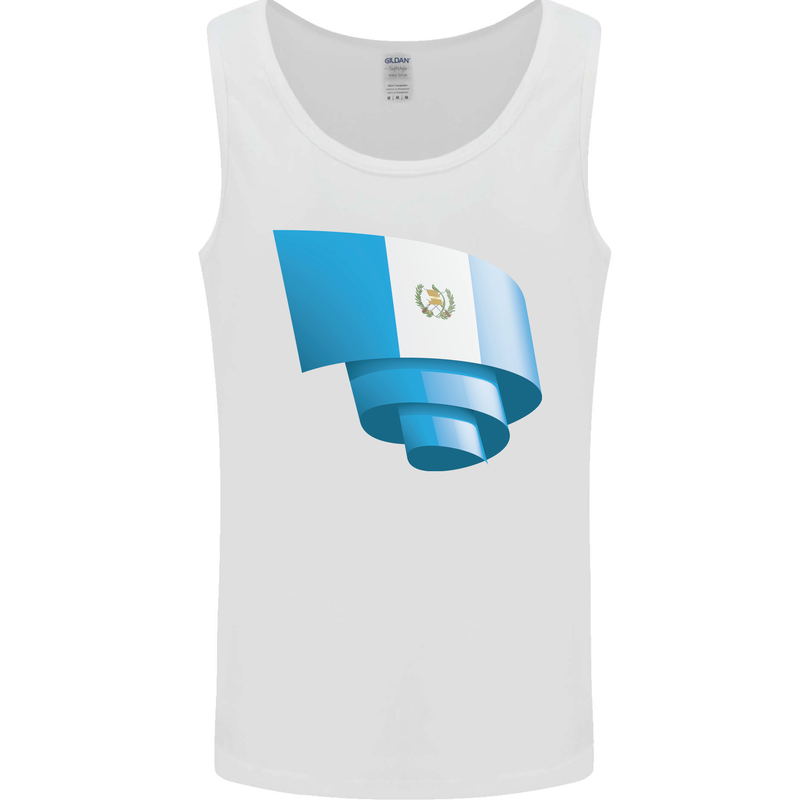 Curled Guatemala Flag Guatemalan Day Football Mens Vest Tank Top White