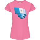 Curled Guatemala Flag Guatemalan Day Football Womens Petite Cut T-Shirt Azalea